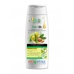 BIO-SHAMPOO OLIVE UND MANDEL ÖL - TROCKENE LEBLOSE BRÜCHIGE HAARE - PFLANZLICHE PFLEGE - 400ML